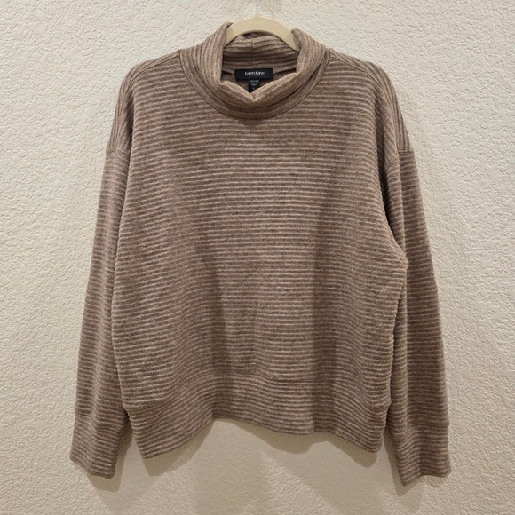 Karen Kane Sweaters - Karen Kane Womens Brown Ribbed Cowl Neck Knit Sweater Size Large Made in USA